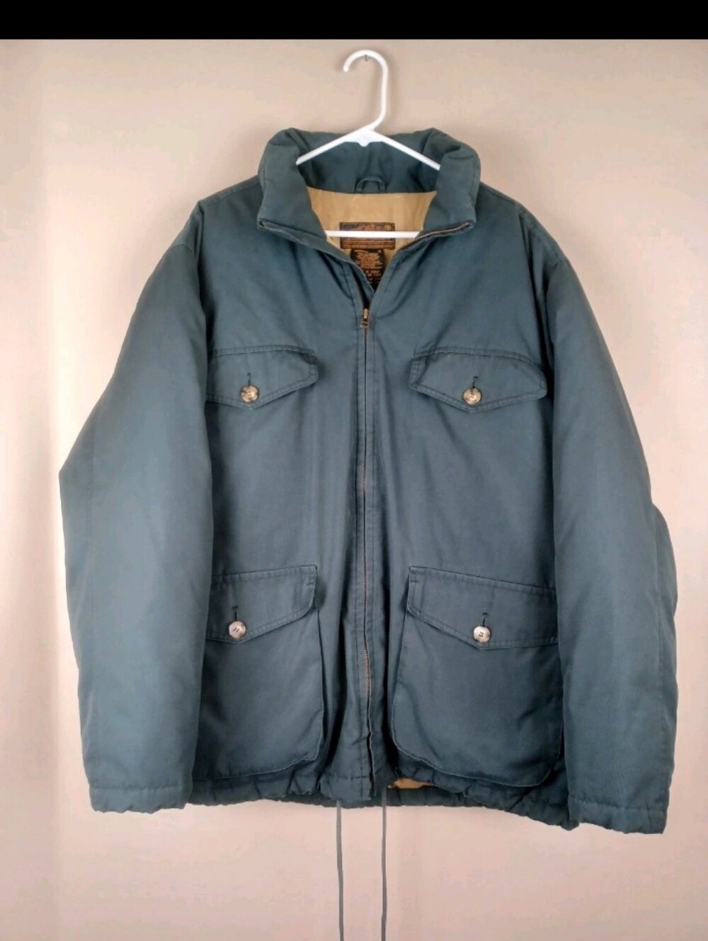 Vintage Eddie Bauer Green Goose Down Puffer Coat Jacket Mens Size Large